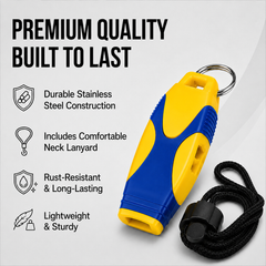 Arrowmax Sports Referee Safety Emergency Whistle with Lanyard | Loud Whistle for Sports, Coaching & Emergency Use