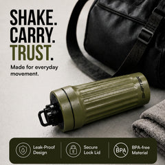 Shifter Stainless Steel Protein Shaker Bottle – Leakproof Gym Shaker for Protein, Fitness & Daily Hydration