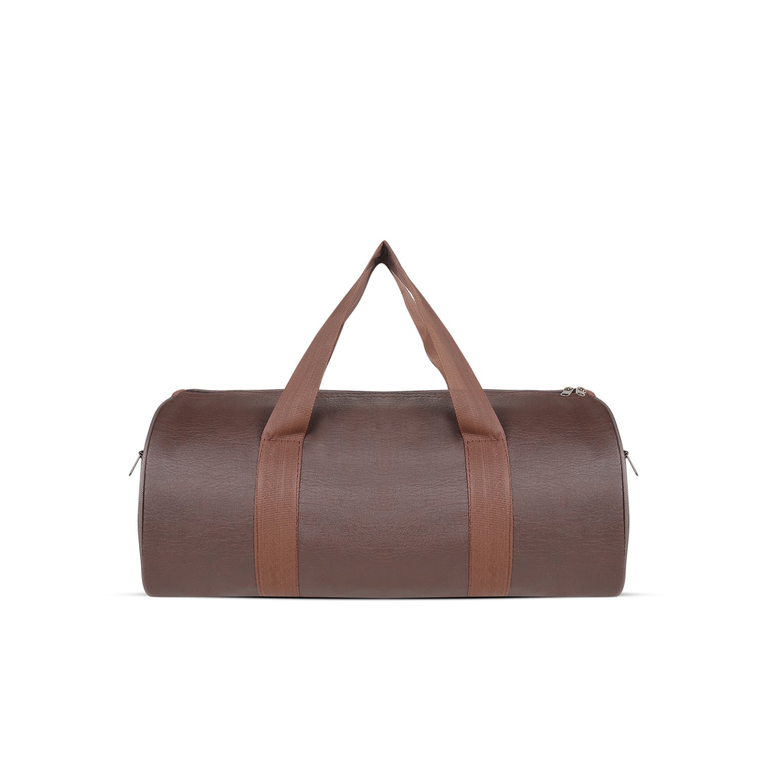 Leather Gym Bag, back Side, Brown, straps