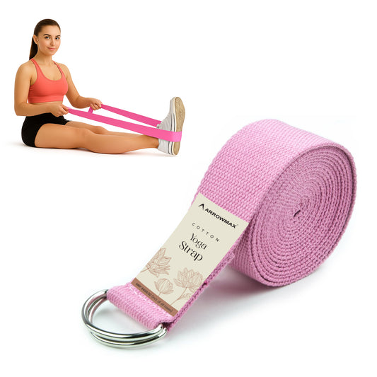 pink yoga strap belt for women stretching band