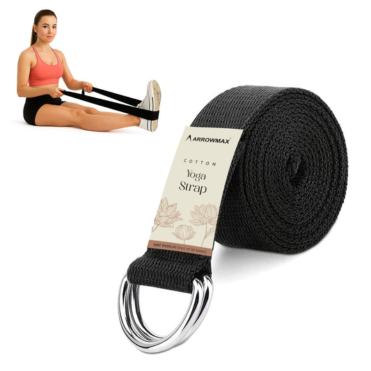 yoga belt black stretch strap yogi accessories