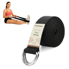 yoga belt black stretch strap yogi accessories