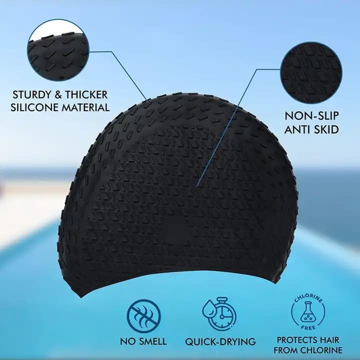 LONG BUBBLE SWIMMING CAP