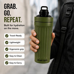 Shifter Stainless Steel Protein Shaker Bottle – Leakproof Gym Shaker for Protein, Fitness & Daily Hydration