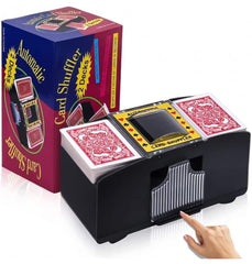 Automatic Card Shuffler Machine with 2 Decks of Playing Cards | Battery Operated Electric Card Shuffling Machine for Poker, UNO, Blackjack & Family Games
