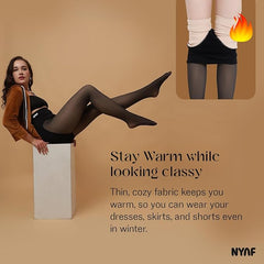Soft warm winter stockings for women with fleece lining