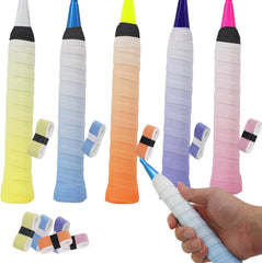 Multicolor badminton and pickleball grip tape set of 5 – anti slip PU overgrip for racket sports India