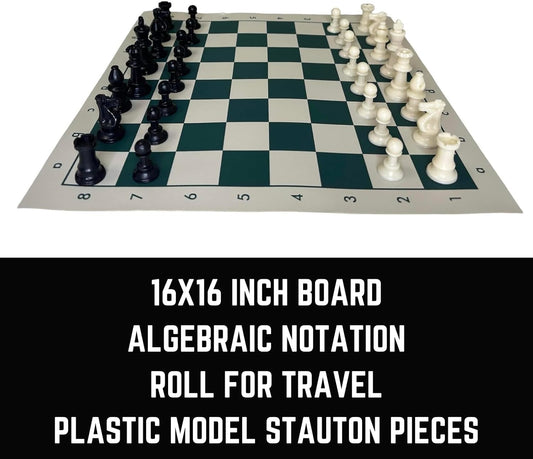 Tournament Chess Mat – Foldable Vinyl Chess Board with Coordinates for Competition