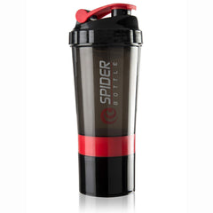 Spider Gym Shaker Bottle | Protein Shaker with Mixing Spring, Storage Compartment & Flip-Top Lid ( COLOUR MAY VARY )