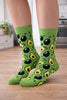 Men’s Printed Crew Socks for Women & Men | Pack of 3 Pairs | Avocado, Banana & Coconut Fruit Design | Colorful Cotton Blend Casual Socks
