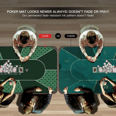 Poker Table Top 70 x 35 Inch 3MM Thick Non-Slip Table Mat for Poker, Teen Patti, Rummy, Diwali Party & Playing Cards with Carry Bag