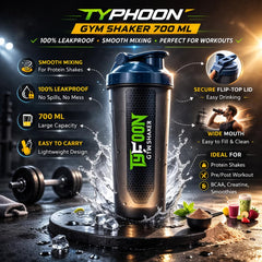 Typhoon Shaker Bottle 700ml | Protein Shaker with Mixing System for Gym & Fitness