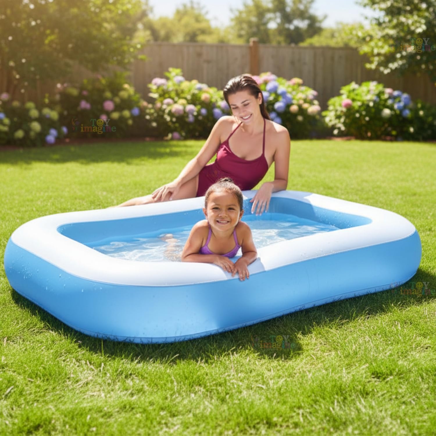 Large baby inflatable pool for home terrace and garden summer fun
