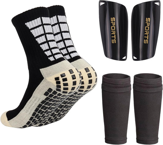 Football Shin Guard Socks & Shin Sleeves Combo – Complete Soccer Protection Set