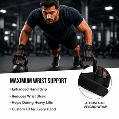 Gym Gloves with Wrist Support for Men & Women – Weight Lifting Workout Hand Glove