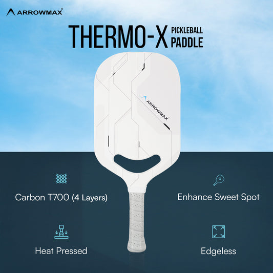 Pickleball Racket 4 Layer T-700 Carbon Heat Pressed Edgeless Paddle-ThermoX