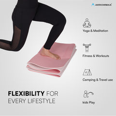 Arrowmax 6 mm Foldable TPE Yoga Mat – Eco-Friendly, Non-Slip, Portable