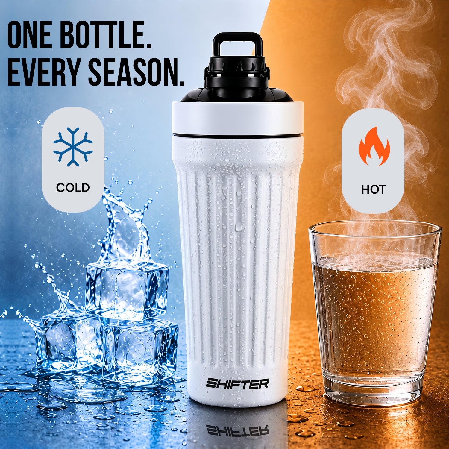 Protein shaker bottle with stainless steel mixing ball for smooth blending