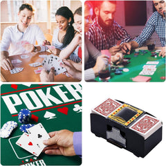 Automatic Card Shuffler Machine with 2 Decks of Playing Cards | Battery Operated Electric Card Shuffling Machine for Poker, UNO, Blackjack & Family Games