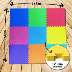 Interlocking Kids Play Mat (2ft x 2ft Tiles) | Soft, Safe & Non-Toxic Foam Floor Mat for Home Indoor Use 12mm-(Color may vary)