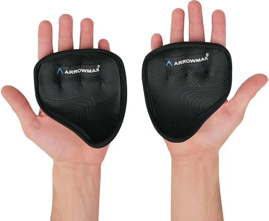ARROWMAX Gym Gloves Wrist Support Pads for Weight Lifting (Black)