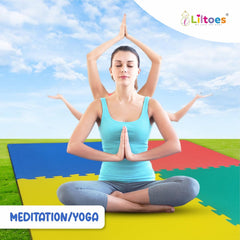 Interlocking Kids Play Mat (2ft x 2ft Tiles) | Soft, Safe & Non-Toxic Foam Floor Mat for Home Indoor Use 12mm-(Color may vary)