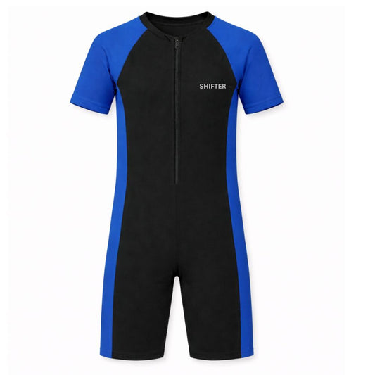 Kids one piece swimwear with zipper for boys and girls