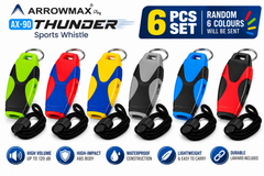 Arrowmax Sports Referee Safety Emergency Whistle with Lanyard | Loud Whistle for Sports, Coaching & Emergency Use