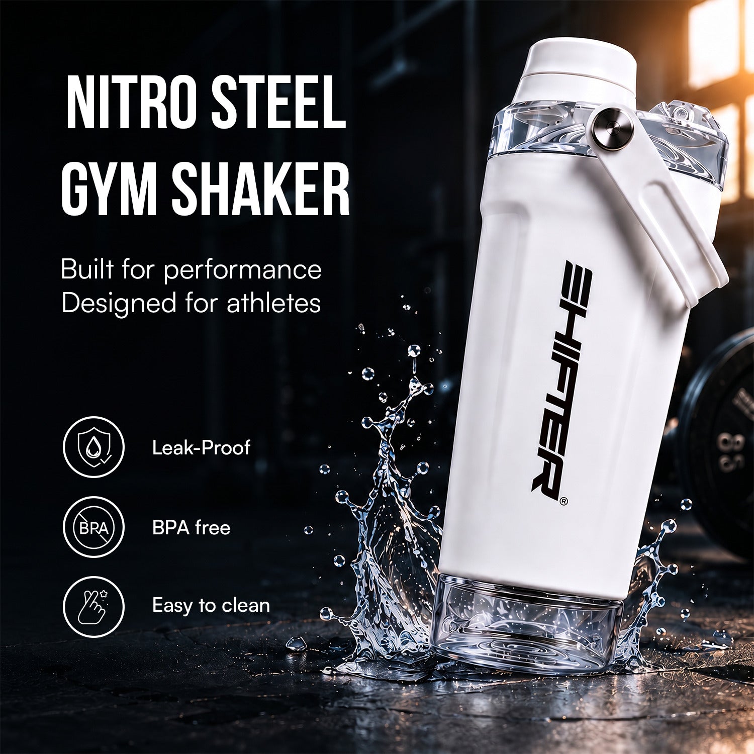 Insulated gym shaker stainless steel protein sipper bottle men women 