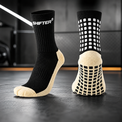 SHIFTER Premium Football Grip Socks | Anti-Slip Silicone Sports Socks for Men & Women | Cushioned Crew Socks for Football, Futsal, Cricket, Basketball, Gym & Running-2 Pair