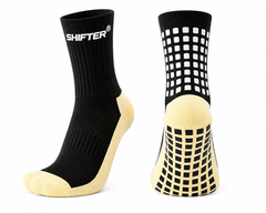 SHIFTER Premium Football Grip Socks | Anti-Slip Silicone Sports Socks for Men & Women | Cushioned Crew Socks for Football, Futsal, Cricket, Basketball, Gym & Running-2 Pair
