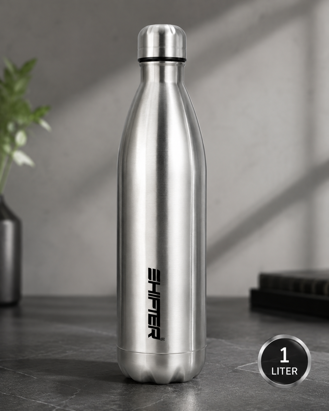 metal water bottle stainless stell 1 liter hot and cold