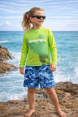 Kids boys and girls wearing 2 piece swimwear at swimming pool summer vacation