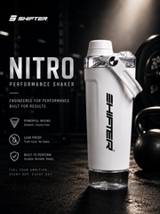 SHIFTER Nitro Stainless Steel Protein Shaker Bottle 750ml | Leakproof Gym Shaker with Mixing Ball | BPA-Free Steel Blender Bottle for Protein, Pre Workout & Fitness