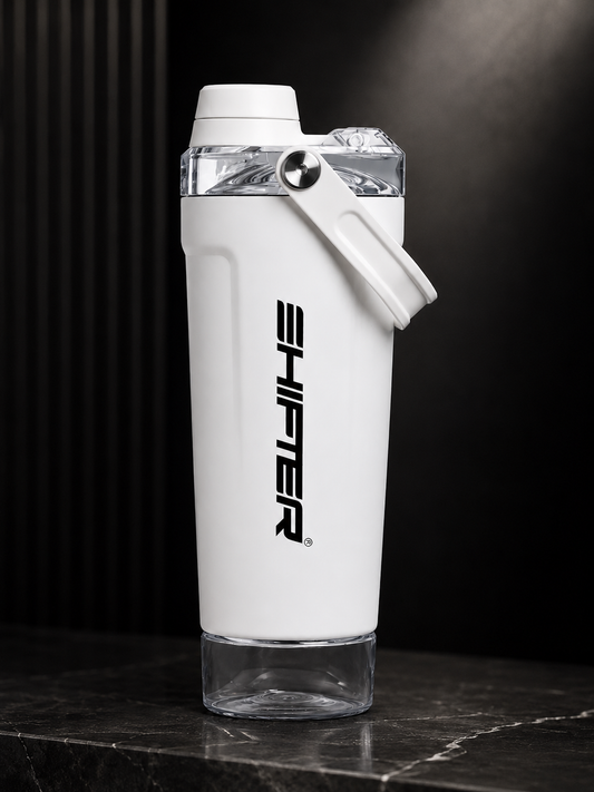 SHIFTER Nitro Stainless Steel Protein Shaker Bottle 750ml | Leakproof Gym Shaker with Mixing Ball | BPA-Free Steel Blender Bottle for Protein, Pre Workout & Fitness
