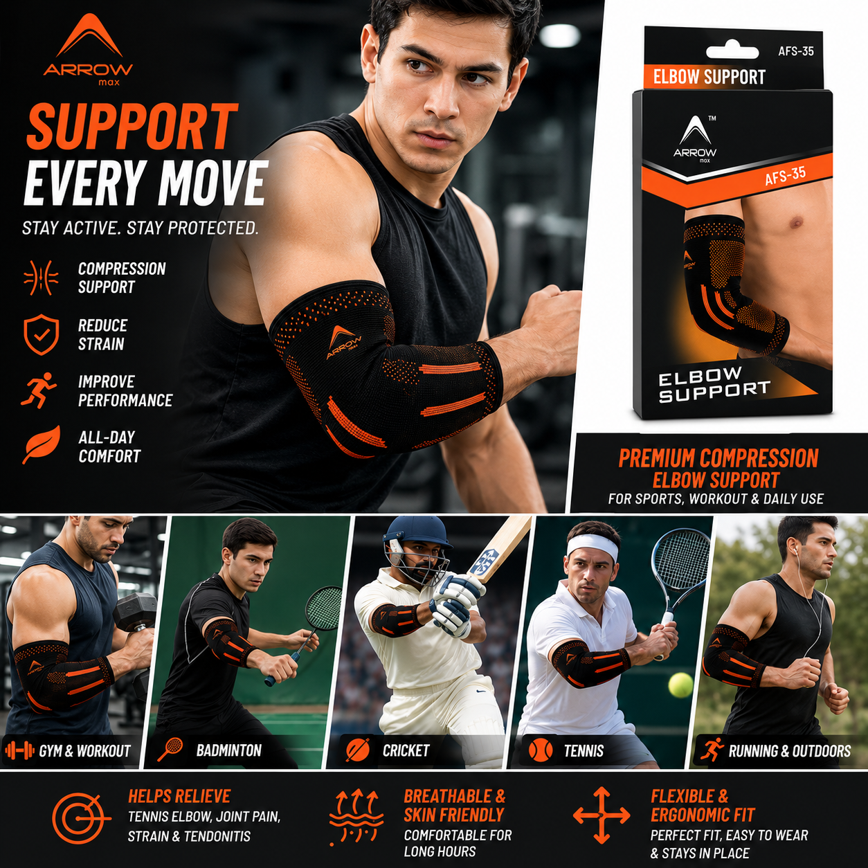compression elbow sleeve for men women elbow support brace for pain relief and sports