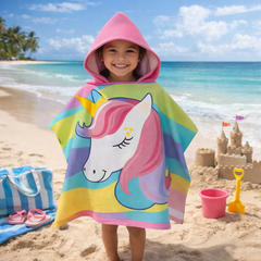 Kids Hooded Towel Shark Design | Soft Cotton Bath & Beach Towel for Boys & Girls (1–7 Years)