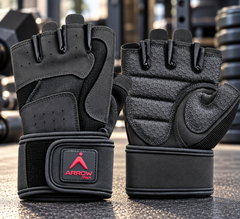 Arrowmax Iron Grip Gym Gloves – Heavy Duty Weightlifting & Workout Gloves with Wrist Support