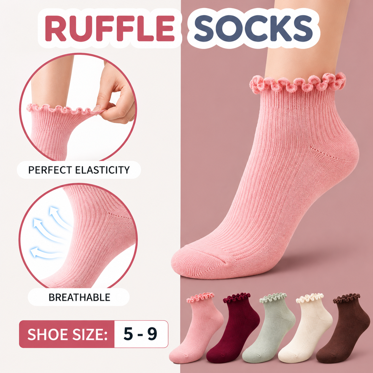 ankle socks women girls frill fashion with skirt