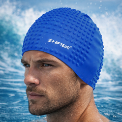 Bubble Swimming Cap Extra Stretch for Women & Men – Long Hair Friendly