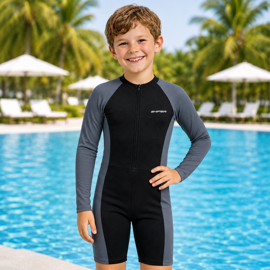 Kids’ Full-Sleeve Multi-Sport Suit | Quick-Dry, Chlorine-Resistant Activewear