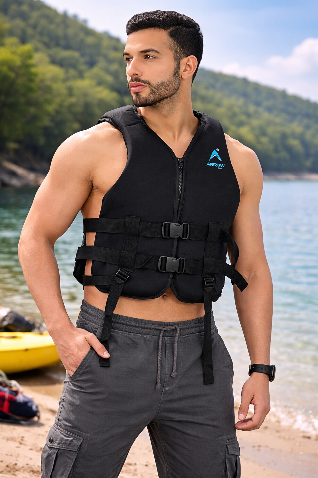 adjustable buckle straps life jacket secure fit safety vest for adults