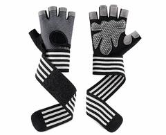 Premium Gym Gloves with Wrist Support Wraps for Men & Women | Weight Lifting, CrossFit, Fitness & Gym Workout Gloves | Anti-Slip Padded Hand Protection