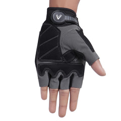 Premium Nylon Riding Gloves Half Cut Finger With Knuckles Bike Rider -Burnout