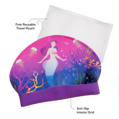 Kids Mermaid Swimming Cap for Girls – Pink Soft Silicone Waterproof Swim Cap