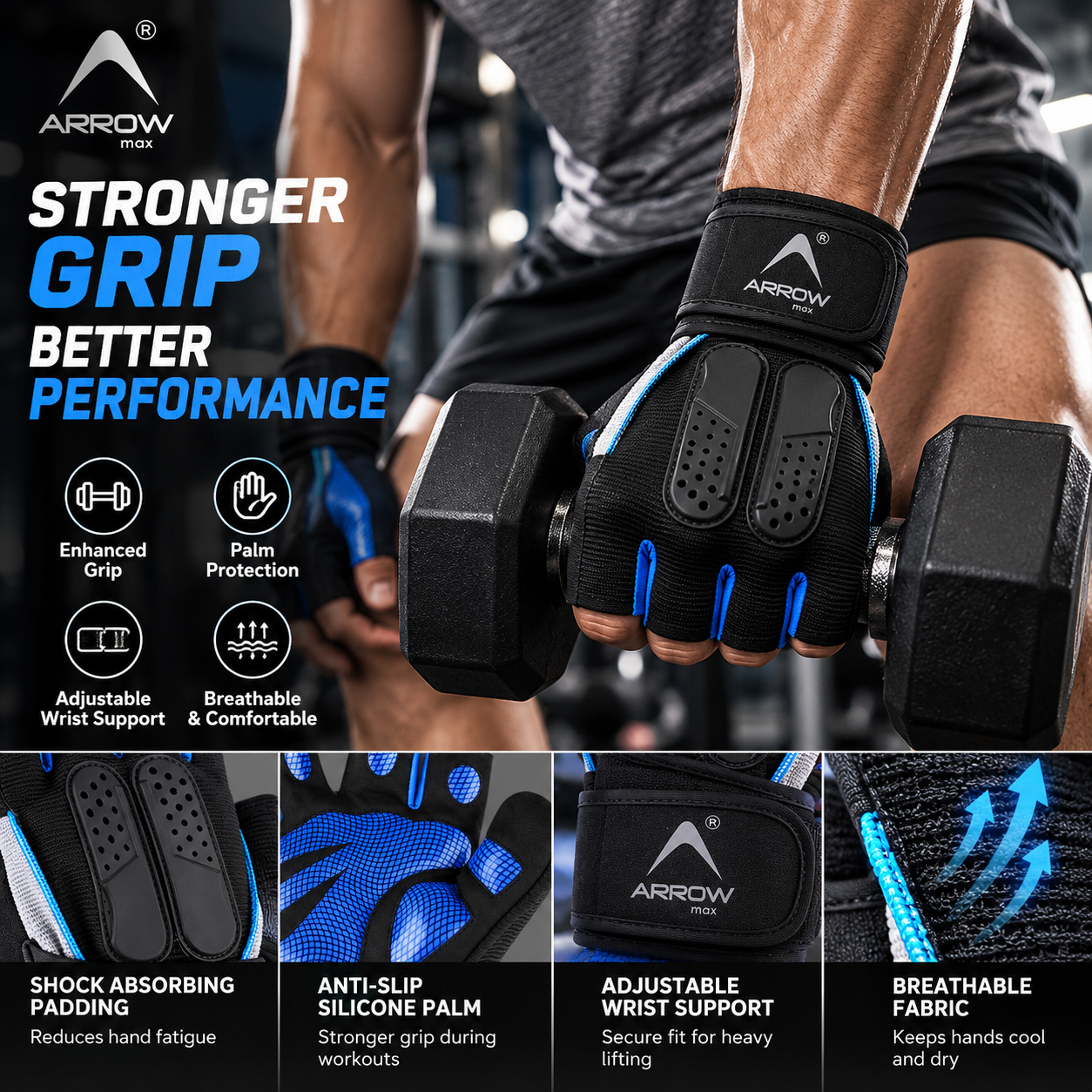 gym hand gloves men women for wokrout training weight lifting