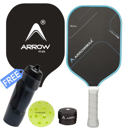 Pickleball Paddle T-700 Premium Carbon Material-Free Sipper+40H Ball+Grip