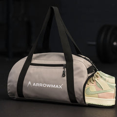 Gym bag duffle travel carry bag with shoe compartment for men and women – black sports bag India