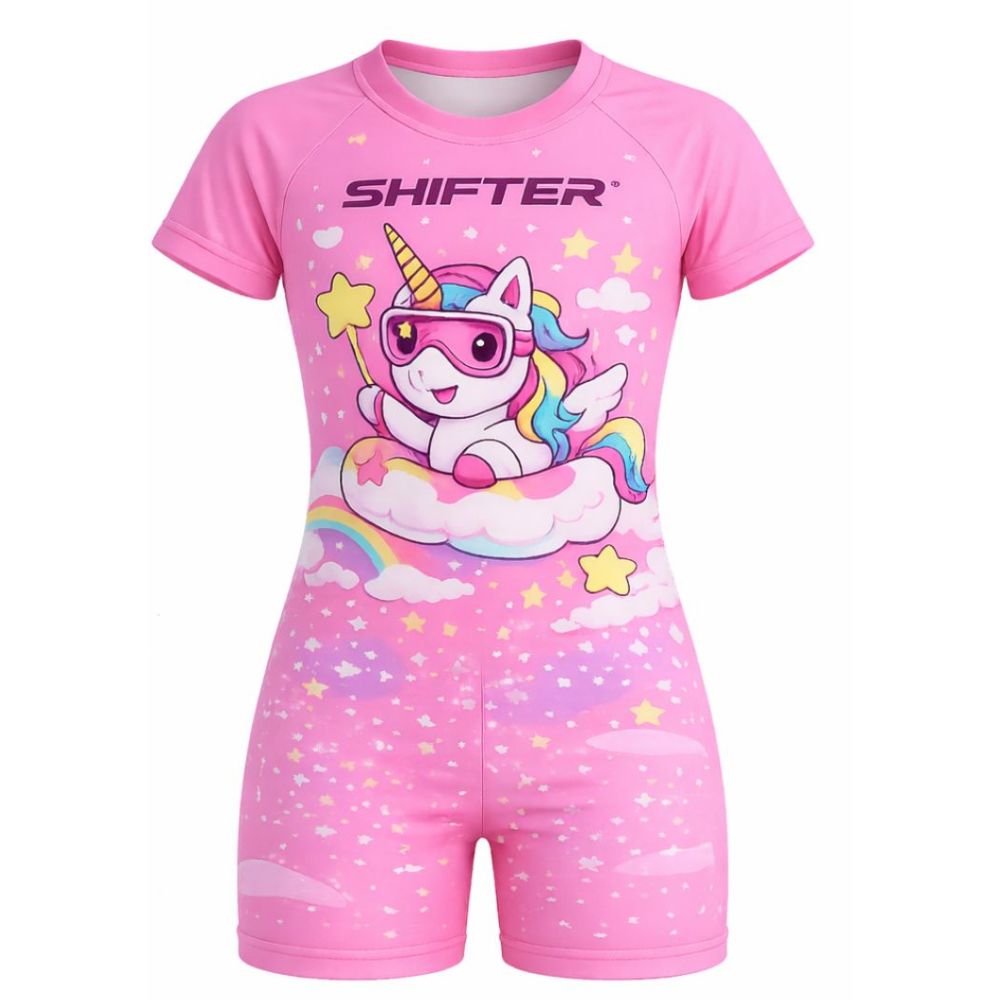 Unisex kids swimming costume with front zipper