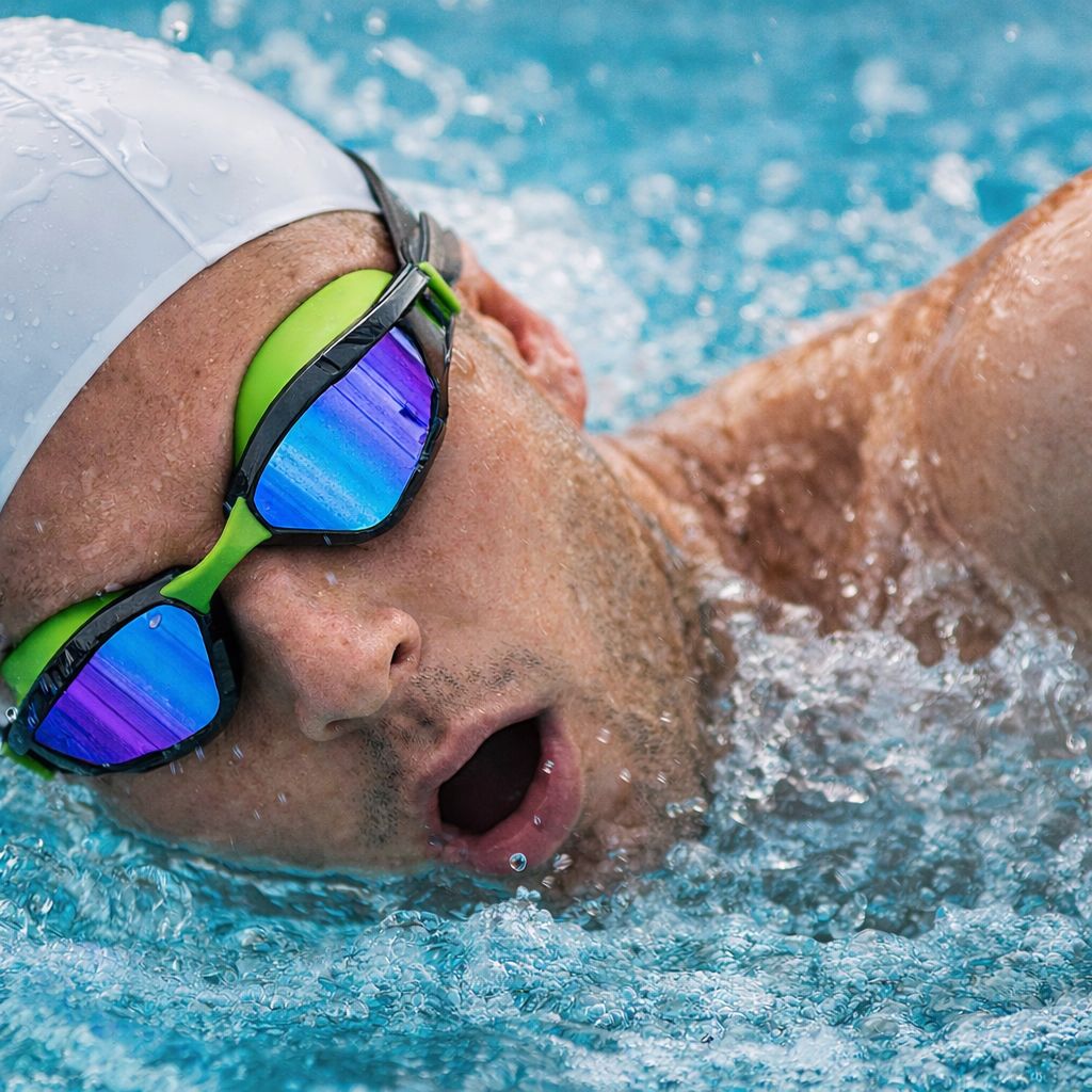 leakproof silicone swimming goggles adjustable strap